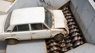Giant Industrial Shredder vs Car & Hard Metal Engine! | Extreme Metal Shredder Machine