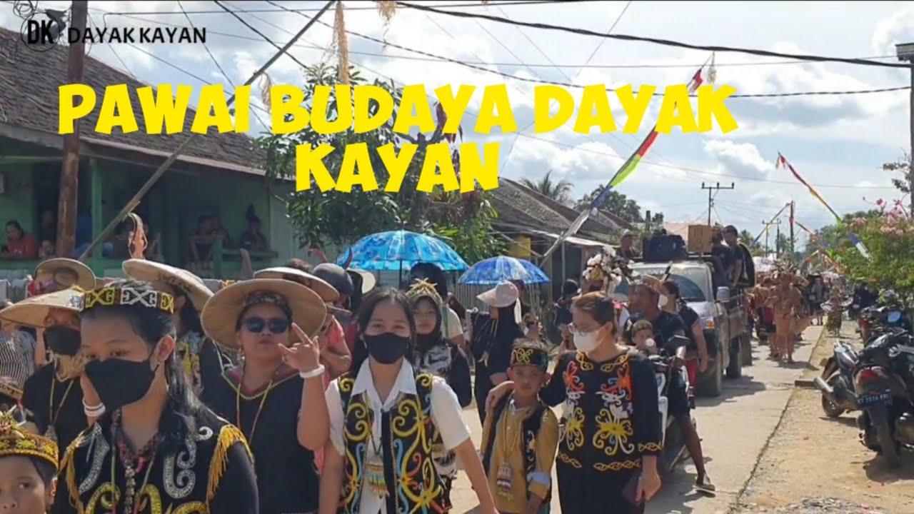 Pawai budaya dayak kayan. Desa Miau Baru 1 januari 2023