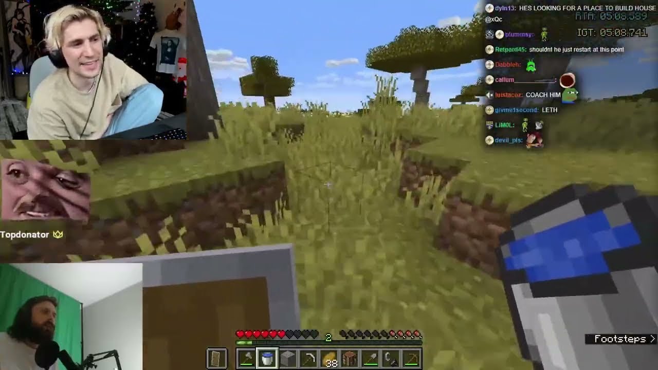 xQc Reacts to Forsen trying to beat his Minecraft Speedrun Record - YouTube