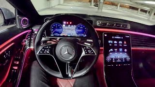 2021 Mercedes-Benz S580 4MATIC - POV First Impressions - Night Drive \& Sound System Test