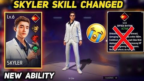 Skyler Character Skill Change - New Skyler Ability | Free Fire Skyler Character After Update.