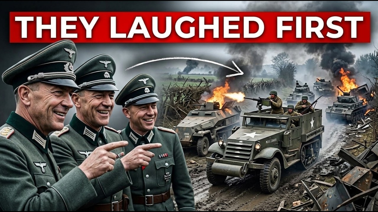 German Officers Laughed at the M3 Half-Track — Until It Pulled Their Column Apart at Mortain