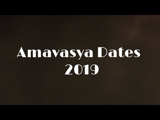 this month amavasya