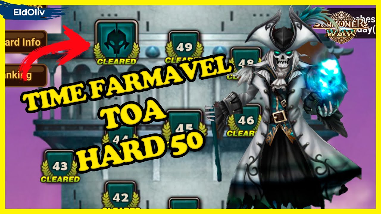 TOA Hard 50, Halphas apenas com mobs farmaveis - Summoners War - YouTube