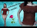 como hacer una blusa campesina  a crochet👗😍💖  facil y rapido parte #1(CROCHETEANDO CON LA COMADRE).