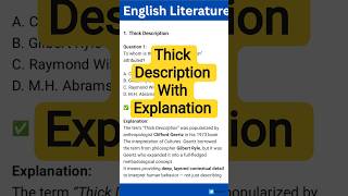 Thick Description #ugcnetenglish #exam #englishliterature