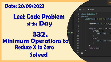 1658 || Minimum operation to reduce X to zero || C++ || Leetcode Daily Challenge