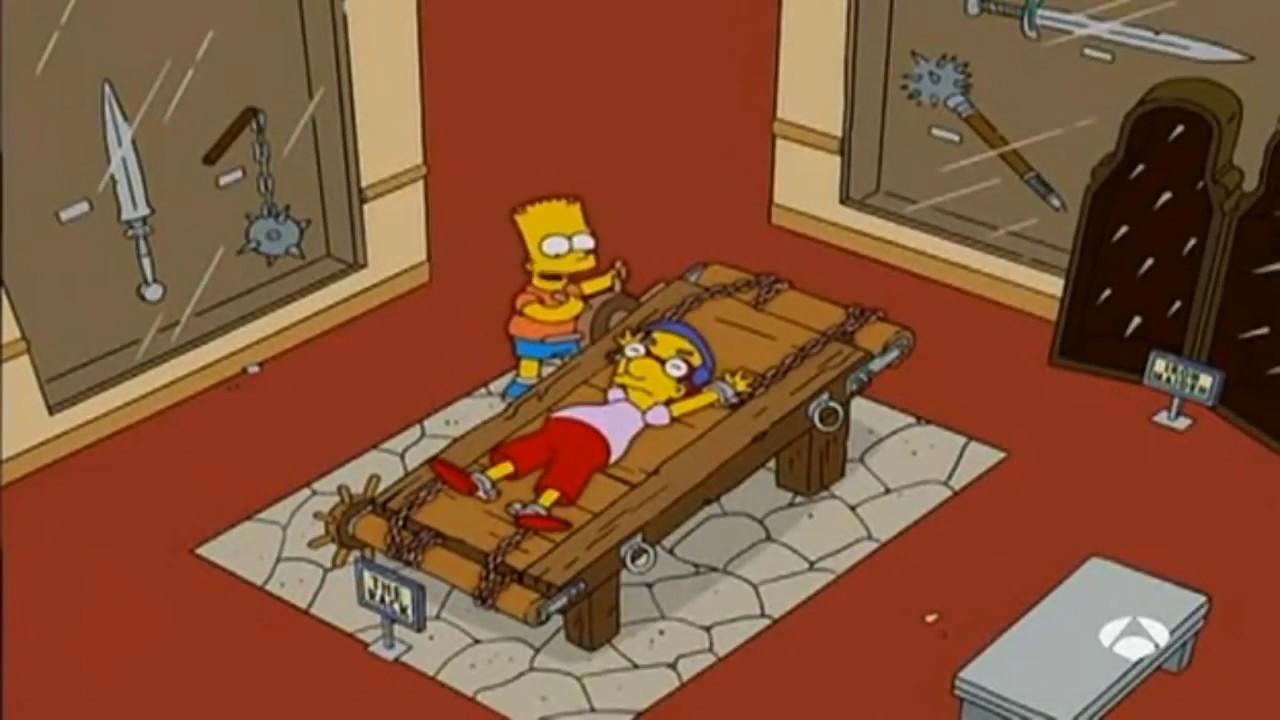 Пытки гиф. Щекотка Лизы симпсон. Bart Simpson torture. Щекотка симпсоны.