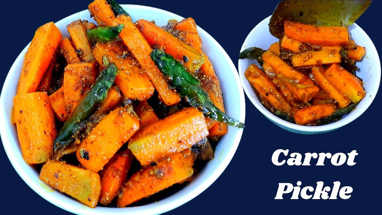 Carrot Pickle Terrace Kitchen गाजर मिर्च का इन्स्टैन्ट अचार Gajar