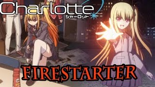 Charlotte - Misa is a Firestarter MINI-AMV Preview
A quick clip from my Charlotte first impressions video that you can see here: https://www.youtube.com/watch?v=nfKi0rinDrw
Shes a firestarter twisted firestarter!
Firestarter is by The Prodigy:
https://www.youtube.com/watch?v=wmin5WkOuPw Charlotte - Misa is a Firestarter MINI-AMV Preview