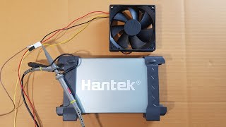 Test  Speed Signal  DC 12V  CPU  Fan  by  USB   oscilloscope Hantek   6022BE  #พัดลมระบายความร้อน