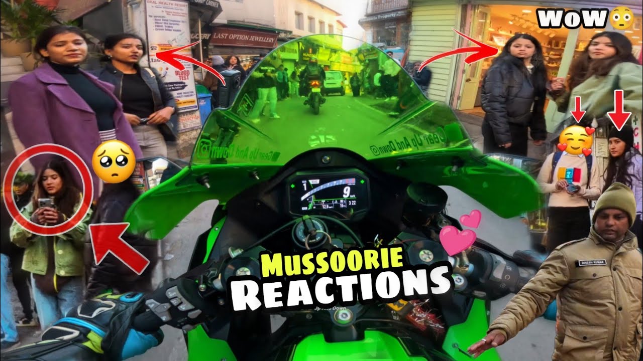 Zx10r Loud Exhaust Shocks Mussoorie Market 😱 || Cute College Girls Reaction to Kawasaki Zx10r 😍