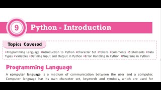 NCERT CLASS-8 COMPUTER SCIENCE CHAPTER-INTRODUCTION TO PYTHON Part1