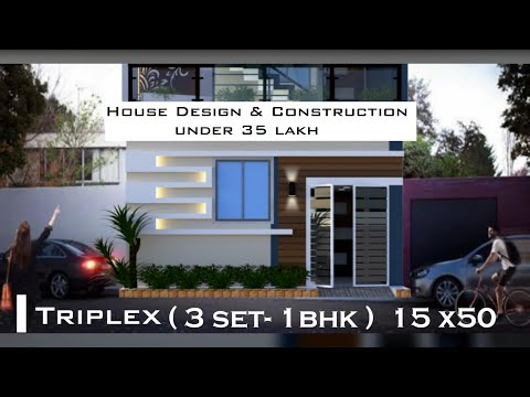 triplex-house-under-35-lakh-|-15-x-50-home-design-and-construction-in-india