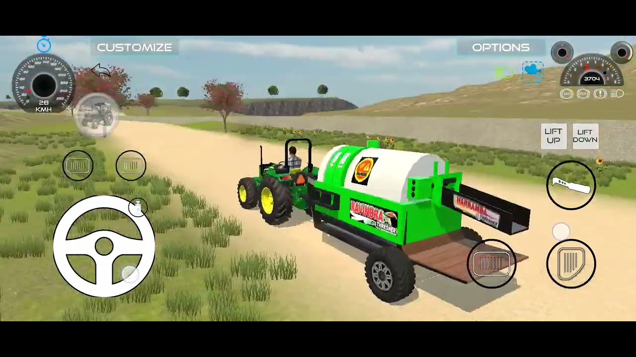 जॉन डियर के सरसों की मशीन लगवाती हुई🤑शहार से गांव ले जाते🚜tractor ka look modification🤑सरसों नई मशीन