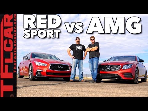 Too Close to Call! Mercedes-AMG E43 vs Infiniti Q50 Red Sport Drag Race