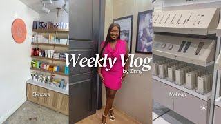 WEEKLY VLOG: Skincare journey Makeup / Grocery Shopping + Reset & Restock with me | Zinny’s Vlog