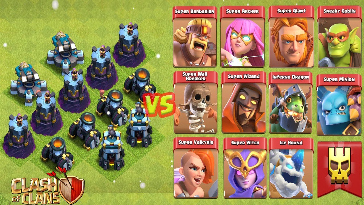 Splash Damage Defense vs Super Troops Clash Of Clans YouTube