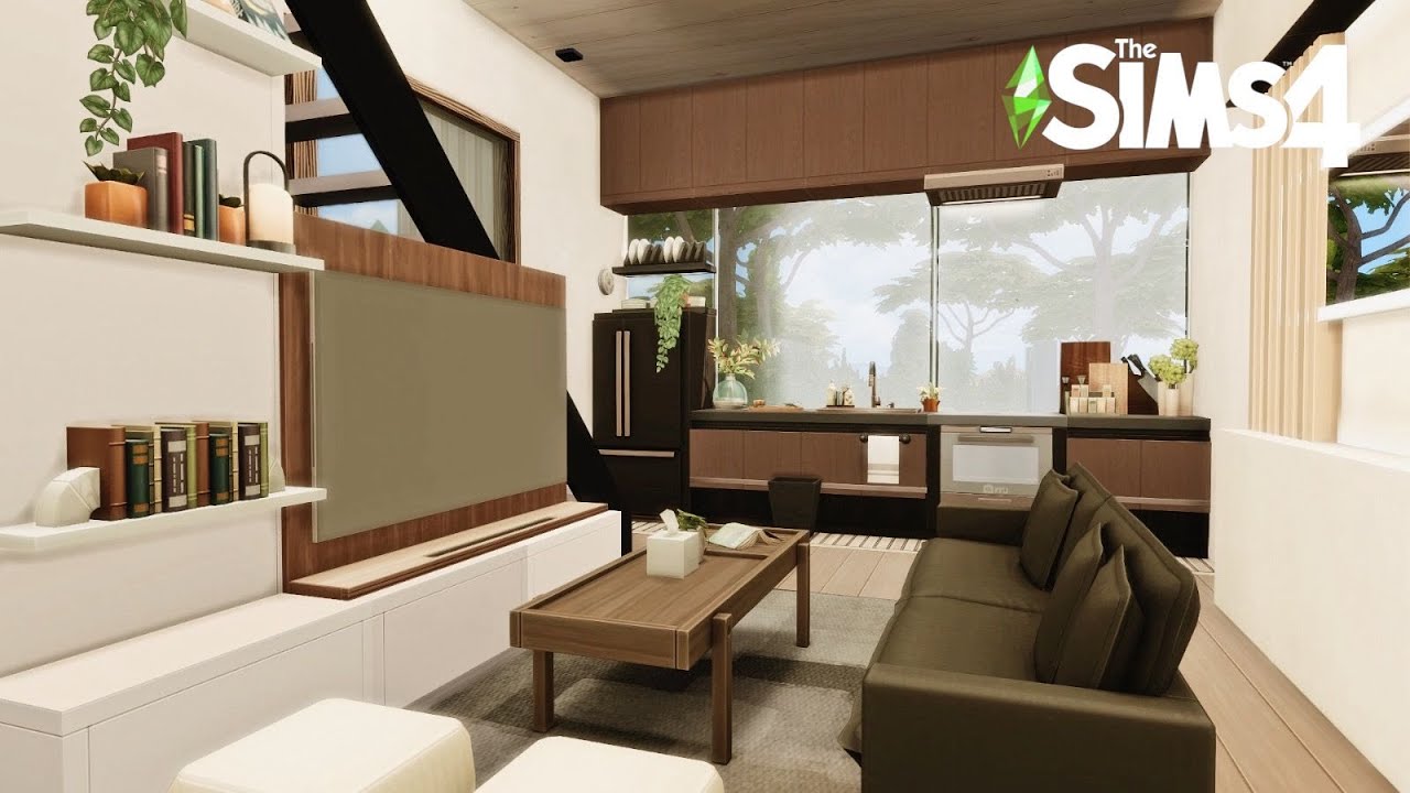Modern Tiny House✨| Tiny Shell Challenge | NoCC | ASMR Speedbuild | The Sims 4 #HanquarterChallenge