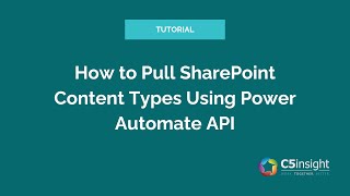How to Pull SharePoint Content Types Using Power Automate API