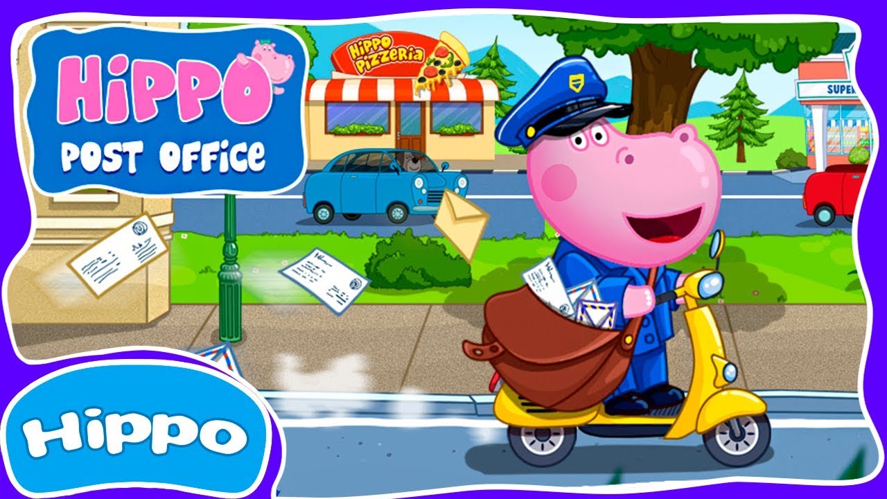 Hippo 🌼 Post office game 🌼 Professions Postman 🌼 Cartoon game for kids -  YouTube