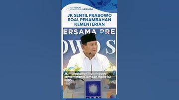 Jusuf Kalla Sentil Prabowo yang Ingin Tambah Lembaga Kementerian Jadi 40: Itu Kabinet Politis