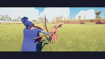 Totally Accurate Battle Simulator - Hoplite defeated Bone mage