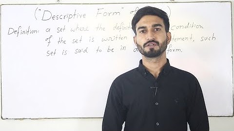 Descriptive Form of Set|What is descriptive set?|Sets|Hindi/Urdu| MathUse