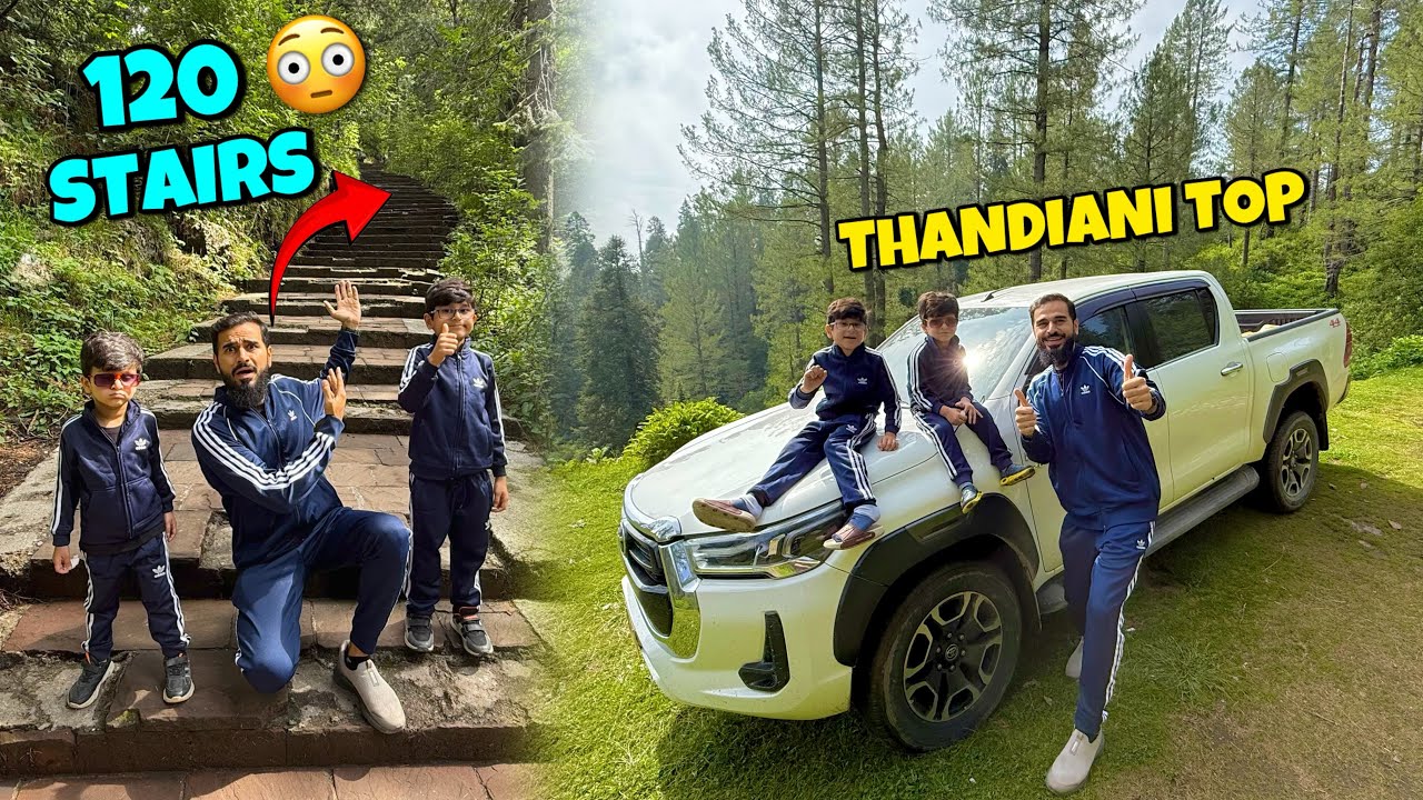 120 stairs challenge in jungle 😂 Finally thandiani top pohanch gae 😍