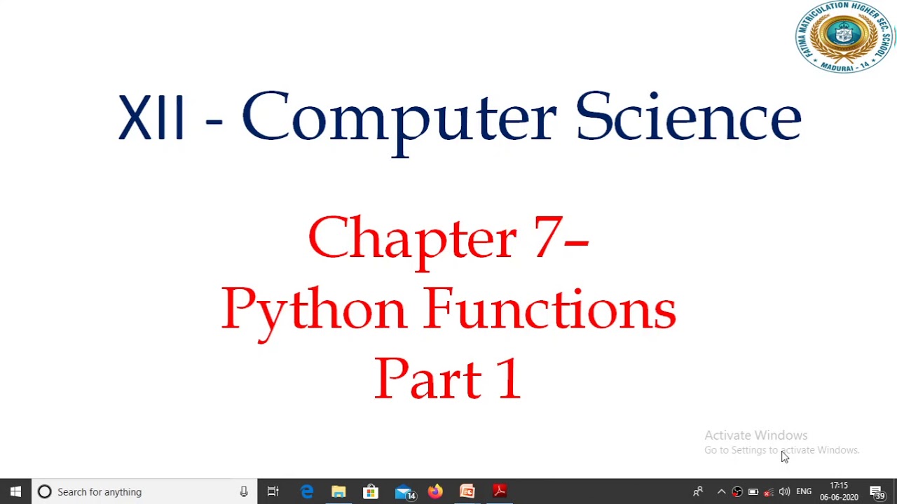 12 CS Python Function Part1 - YouTube