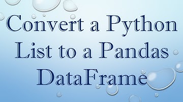 Convert a Python List to a Pandas DataFrame