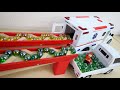 Marble Run Race ASMR☆HABA Double Rattling Slope, Dump Truck & Ambulance