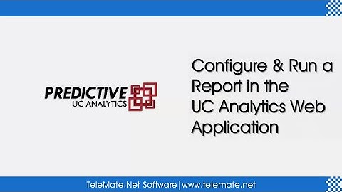 Predictive UC Analytics - Reports ( Basic )
