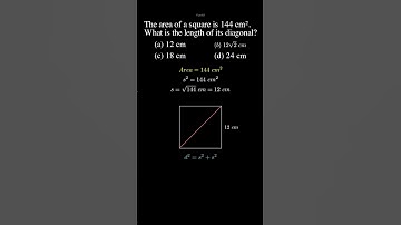Math Olympiad Class 8 | Square Diagonal Problem