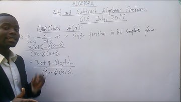 Adding and Subtracting algebraic Fractions Video 3
