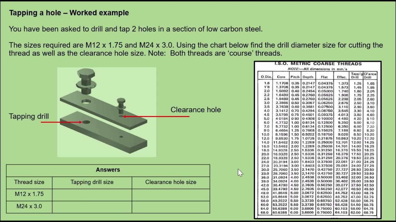 how-to-identify-the-drill-and-clearance-hole-size-prior-to-tapping-a