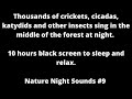 Thousands of crickets cicadas  katydids black screen cricket sounds sleep sounds white noise asmr