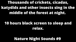 Thousands of crickets cicadas & katydids black screen cricket sounds sleep sounds white noise ASMR