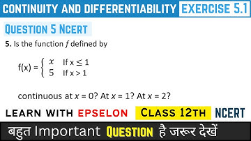 ex 5.1 q5 class 12 | continuity and differentiability class 12 ex 5.1 q5 | class 12 chapter 5 ex 5.1