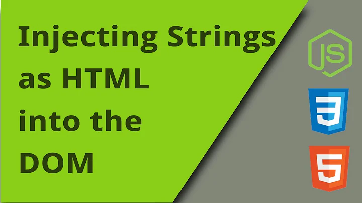 Injecting Strings as HTML into the DOM