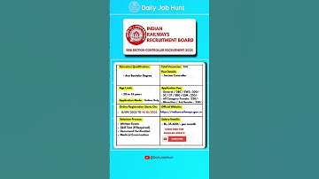New RRB Section Controller Recruitment August 2025 | New Vacancy 2025 | Daily JobHunt #shorts