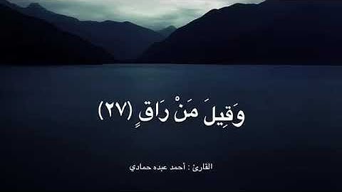 من أواخر سورة القيامة ، للقارئ : أحمد حمادي
