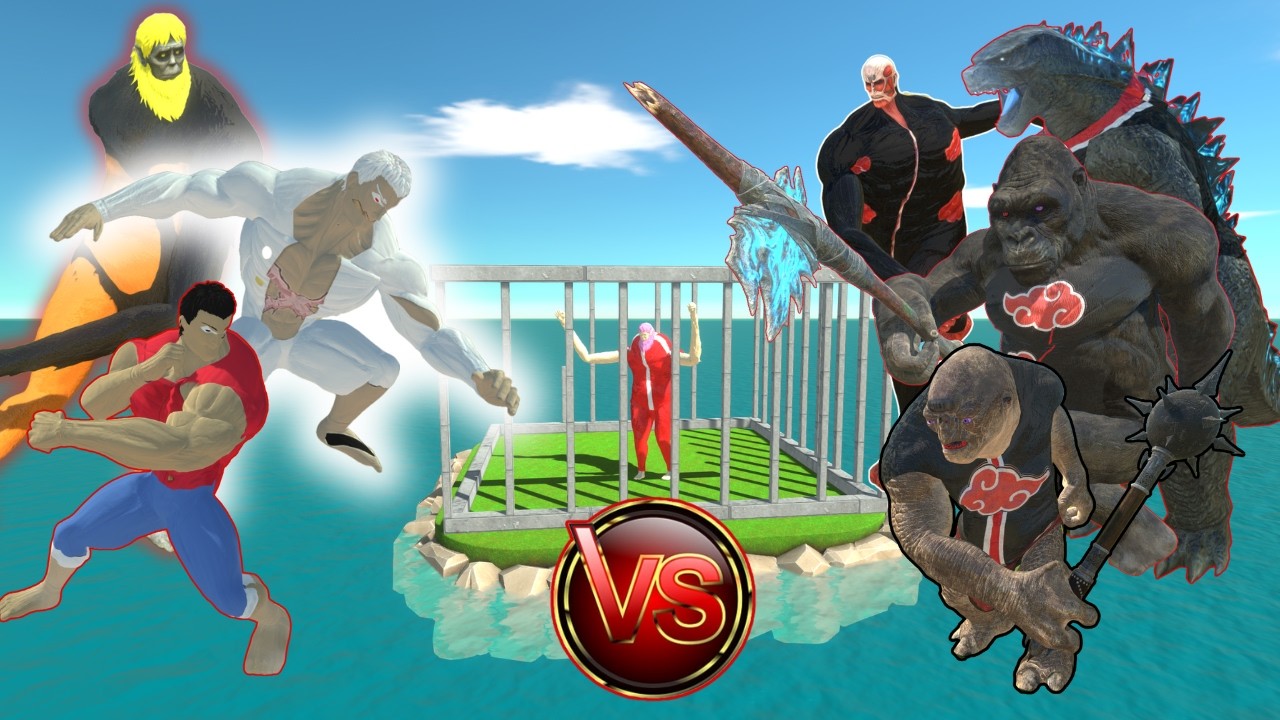 Titan Luffy Gear 5 rescue Naruto Sakura from Godzilla Akatsuki in ARBS