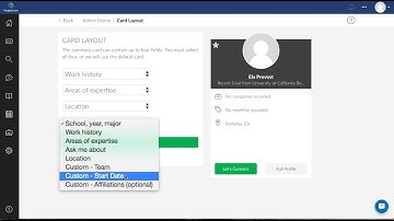 PeopleGrove Tutorial – Admin Tools, Card Layout