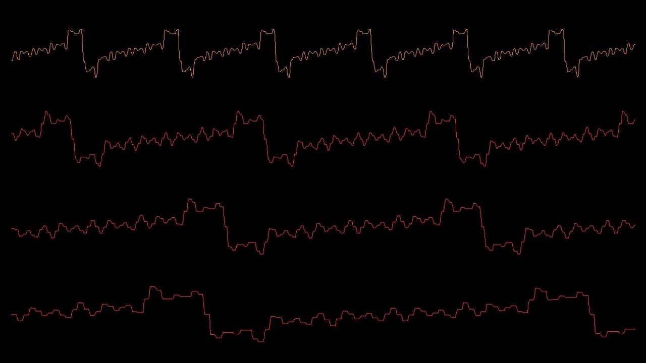 Amiga - David Joiner's "Faery Tale" Oscilloscope view