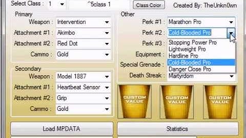 Mw2 - class editor mod