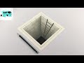 How To Draw 3D Ladder Inside The Hole On Paper | Amazing 3D Hole Drawing On Paper | 3D Drawing