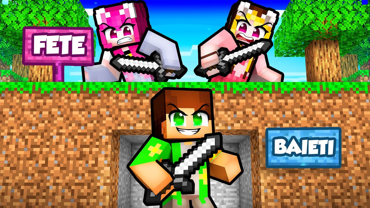 BAIETI *VS* FETE la Hunters si SPEEDRUNER in Minecraft !