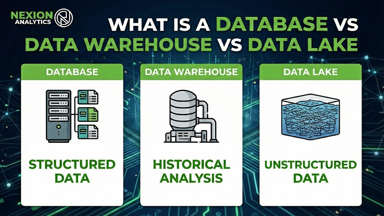 Database vs Data Warehouse vs Data Lake | Finally Explained - YouTube