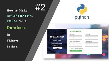 How to make Registration form with database in Python Tkinter #Part2 #Hindi #Python  #Database